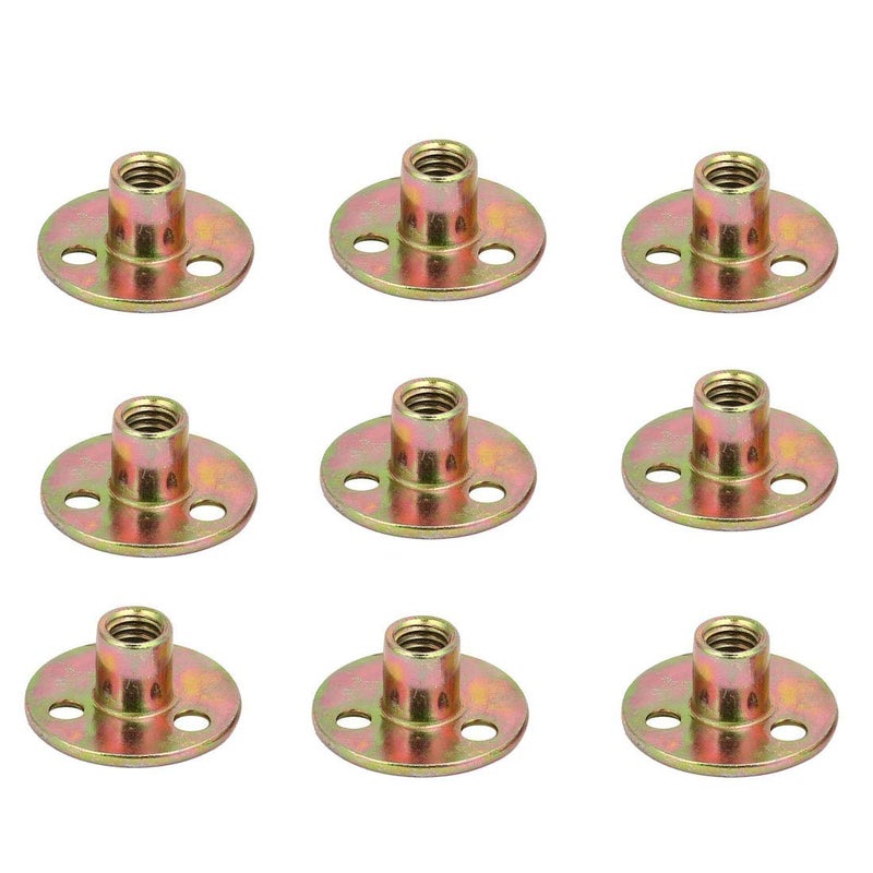Socell 5/16"-18 T Nuts Brad Hole Carbon Steel Round Base Screw-in T-Nuts Furniture Hardware Flange Insert Female Thread T-Nut 5/16"-18ï¼ˆ12pcsï¼‰ - Image 1
